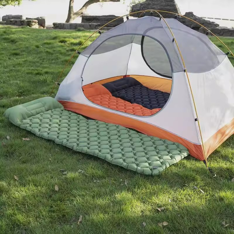 Camping Sleeping Pad Inflatable Mattress with Pillows Ultralight Air ...