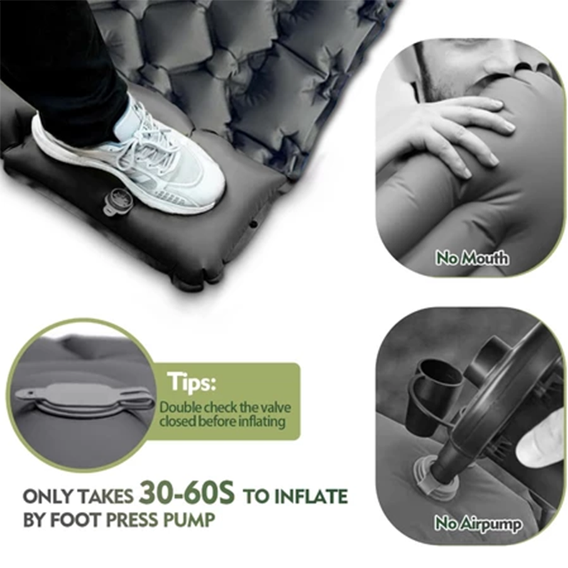 Camping Sleeping Pad Inflatable Mattress with Pillows Ultralight Air ...
