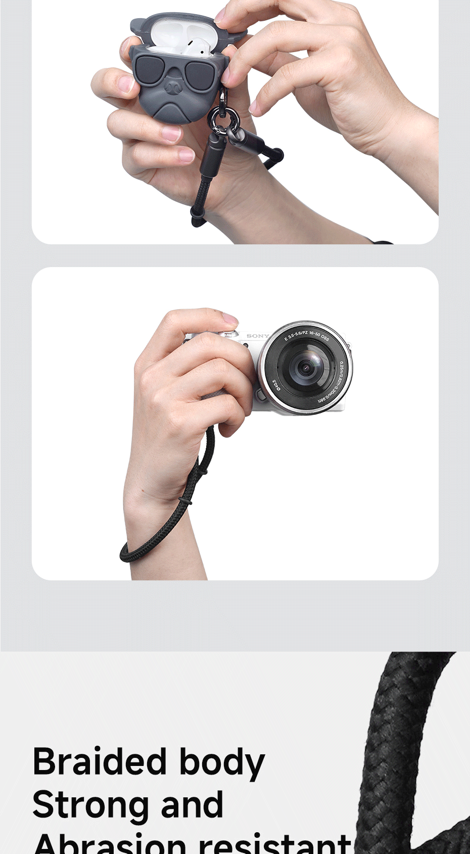 Hagibis USB4 Lanyard Cable - 1ft 80Gbps 240W Type-C Phone Cable With Wrist Strap