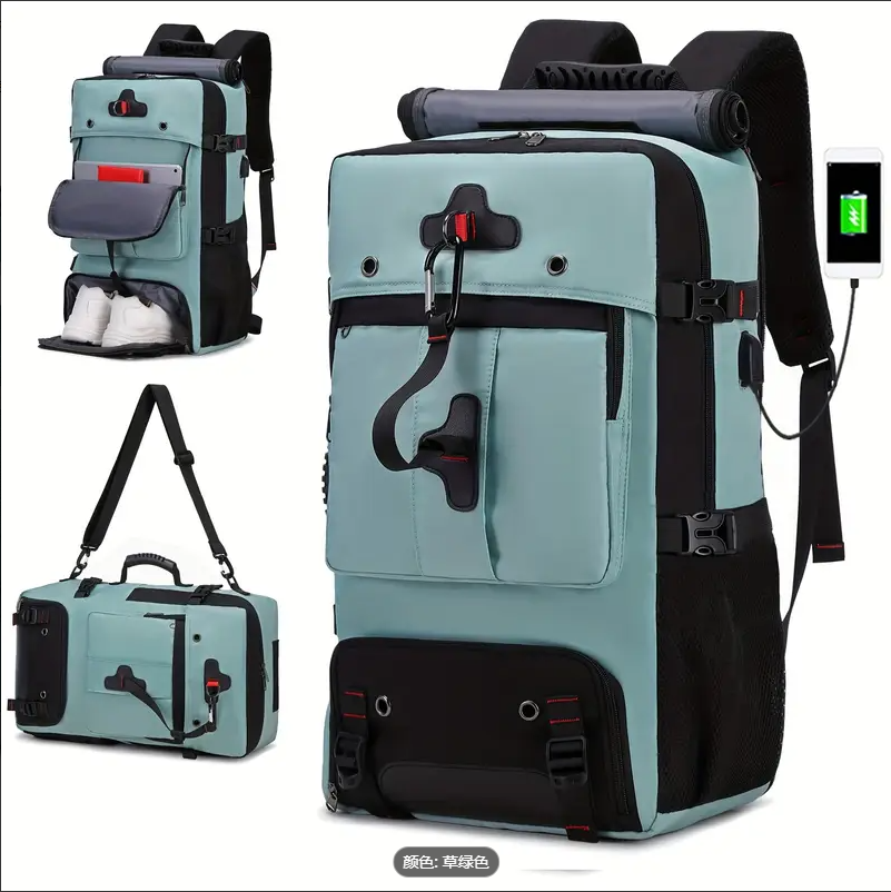 PH available 60L Travel Backpack Waterproof roll top bagpack Shoe ...