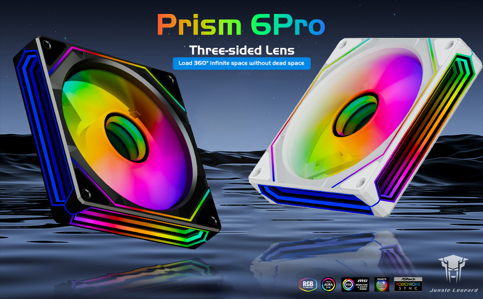 Jungle Leopard Prism 6Pro ARGB CPU Fan 120mm 3-sided Infinite Mirror 5V ...