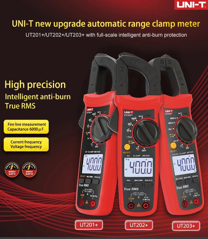 UNI-T UT201+UT202+ UT202A+ Digital Current clamp Temperature Voltage ...
