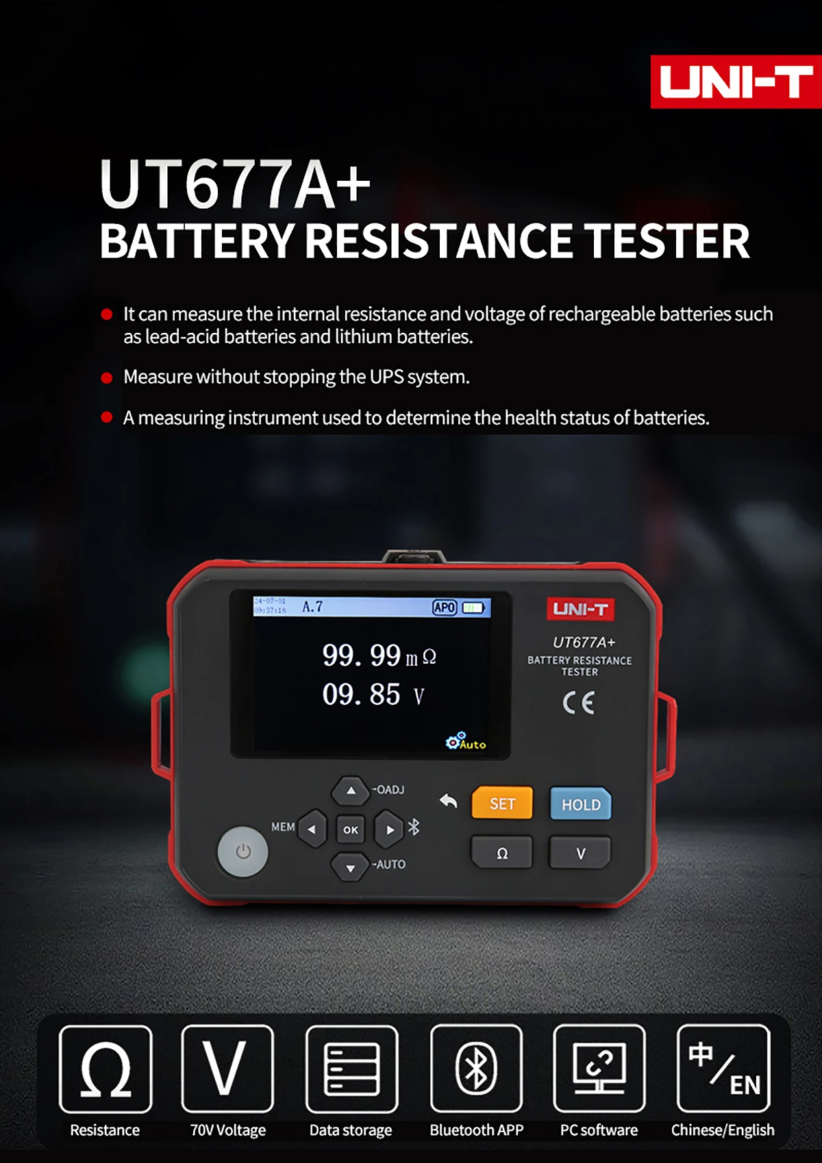 UNI-T UT677A+ Battery Test Battery Internal Resistance Test Internal ...