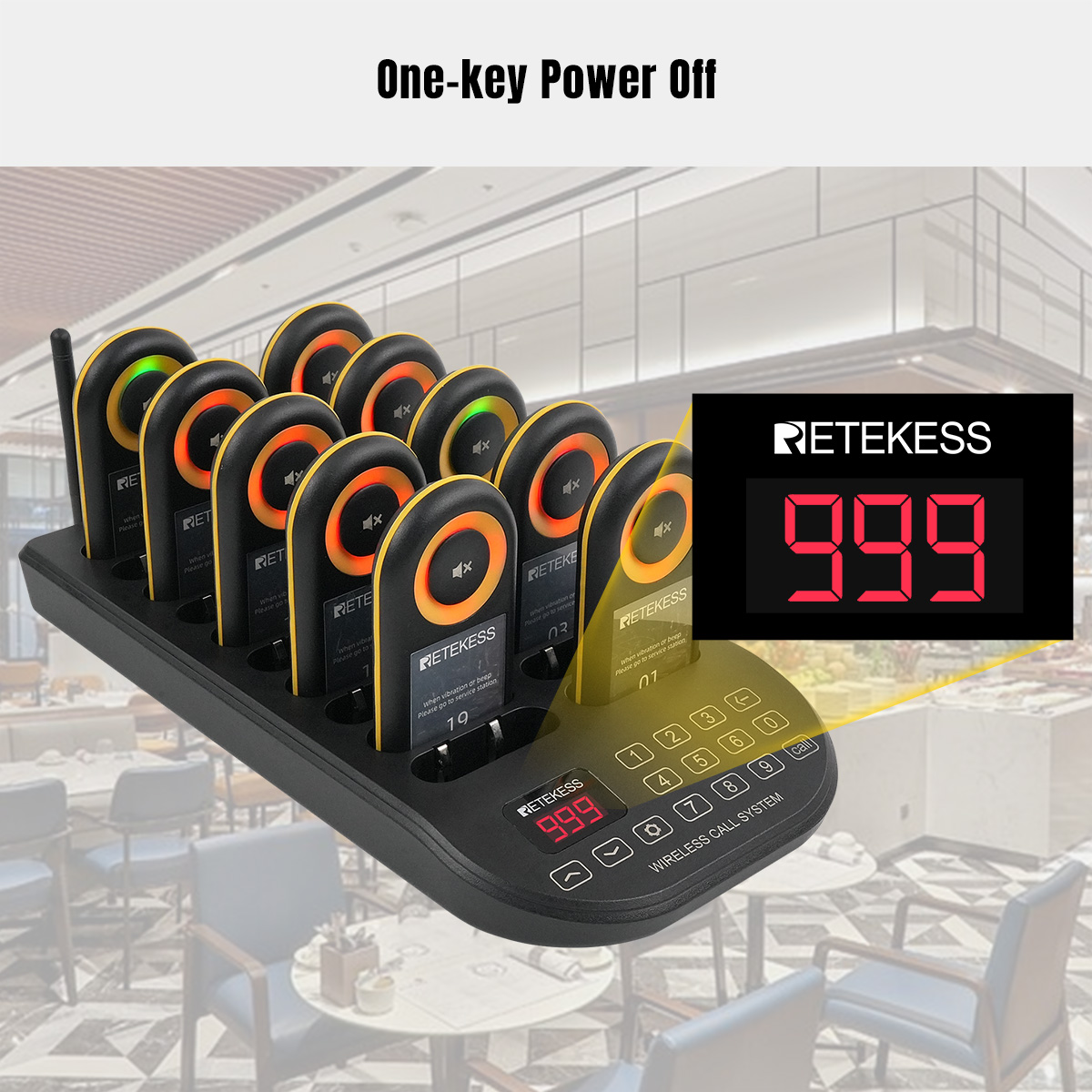 Retekess TD169 IP67 Waterproof Wireless Restaurant Pager System Long ...