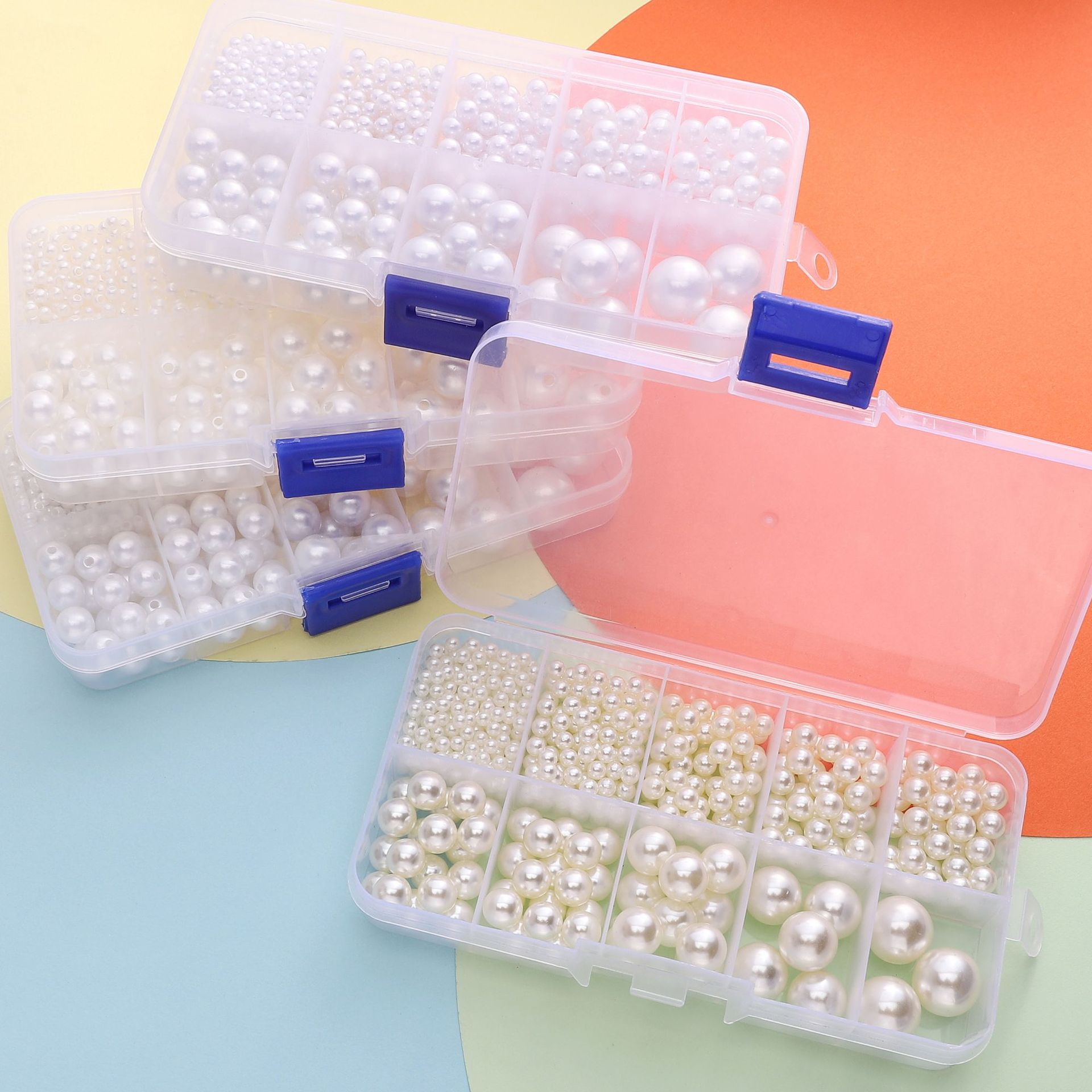 800Pcs/Box Pearl Acrylic Beads ABS Loose Round Beads Craft For Fashion ...