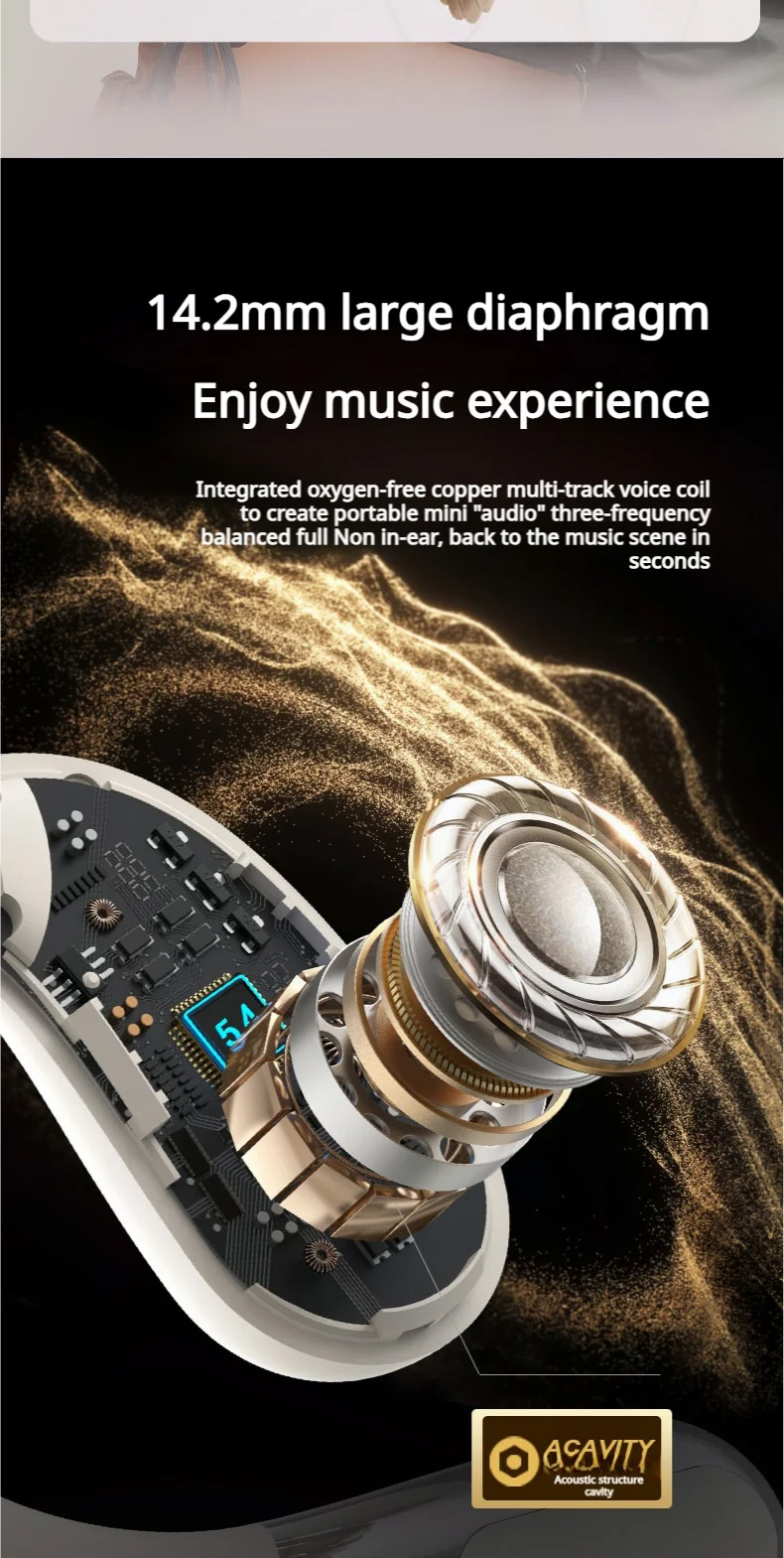 Monster AC330 Open Ear Wireless Earphones Bluetooth 5.4 HD Call Noise ...
