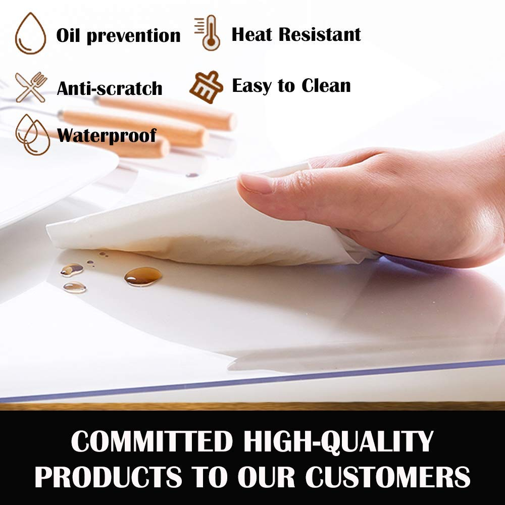 4MM Upgrade Transparent PVC Table Cloth Kitchen Dining Room Mantle ...