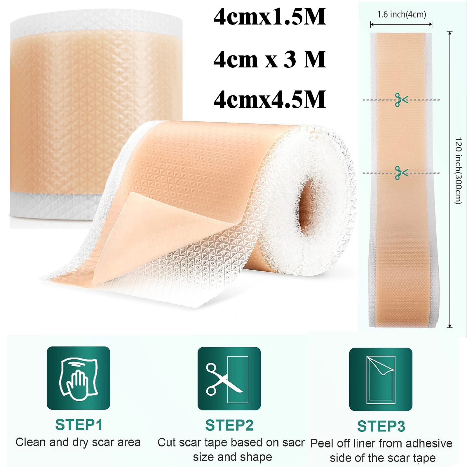 1 Roll Surgery Scar Removal Silicone Gel Sheet Patch Tape Sticker Skin ...