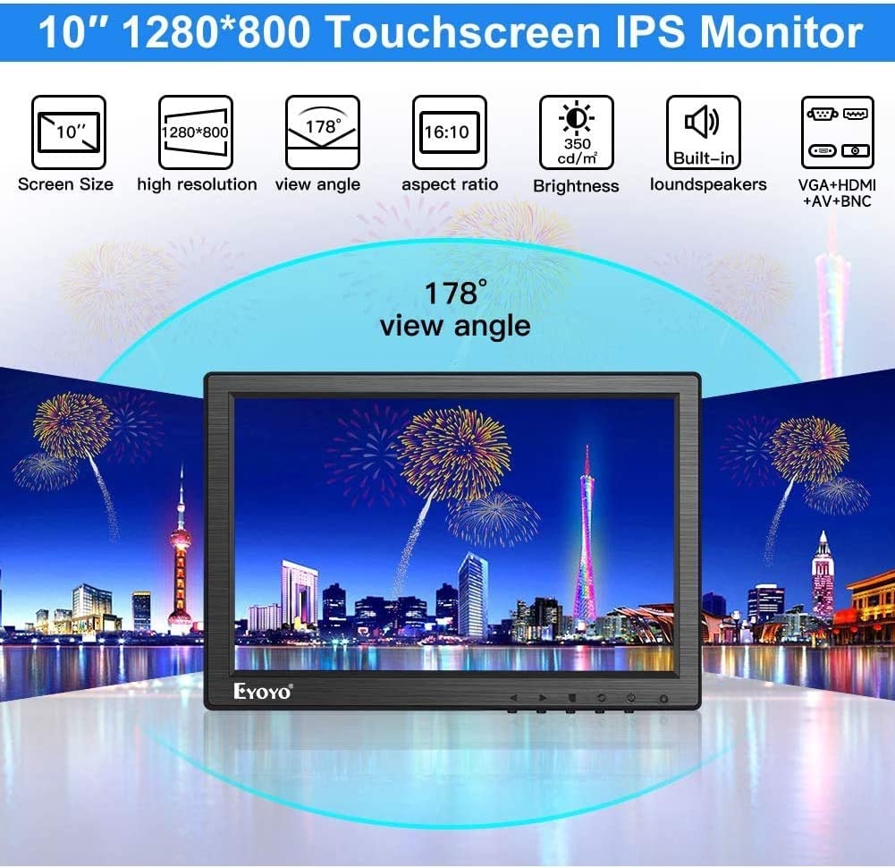 Eyoyo Small Touchscreen Monitor 10 inch Small HDMI VGA Touch Screen ...