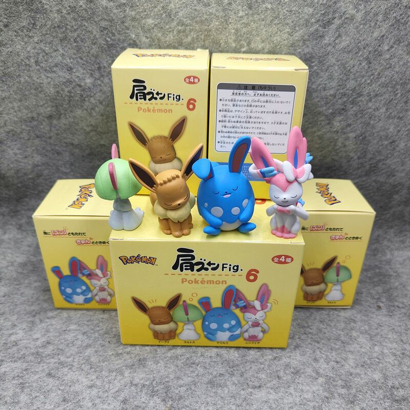 4Pcs/Set 5-6.5cm Anime Figure Azumarill Sylveon Ralts Eevee Sleep Doll ...