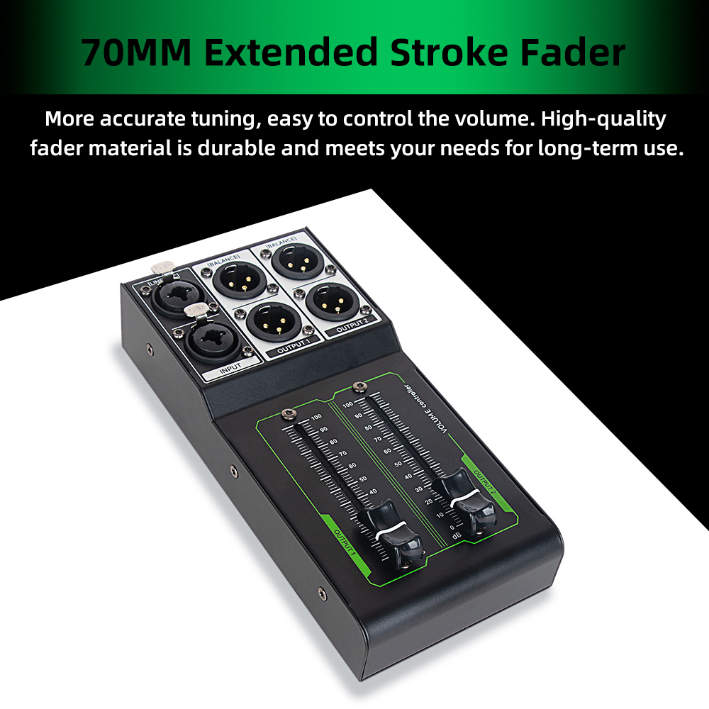 Passive Monitor Volume Controller XLR 1 Input 2 Output Stereo Studio ...