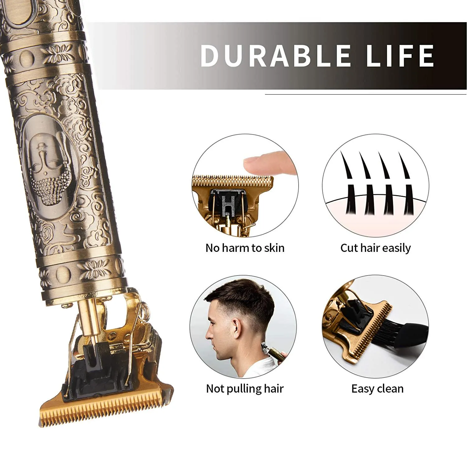 Hair Clipper Rechargeable Razor Hair Cut Original Hair Trimmer USB ...