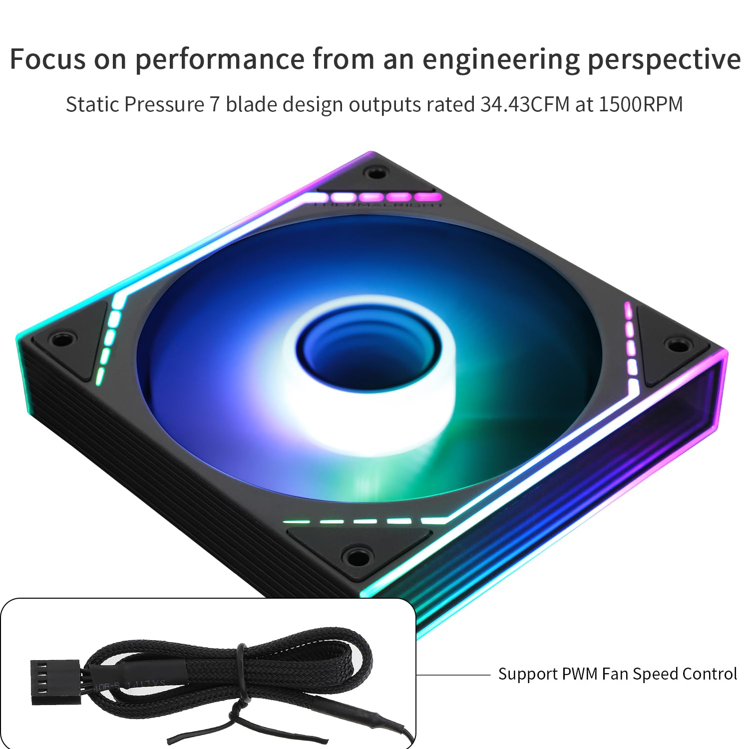 Thermalright TL-M12R Reverse fan ARGB Case Fan 120mm with ARGB Mirror ...