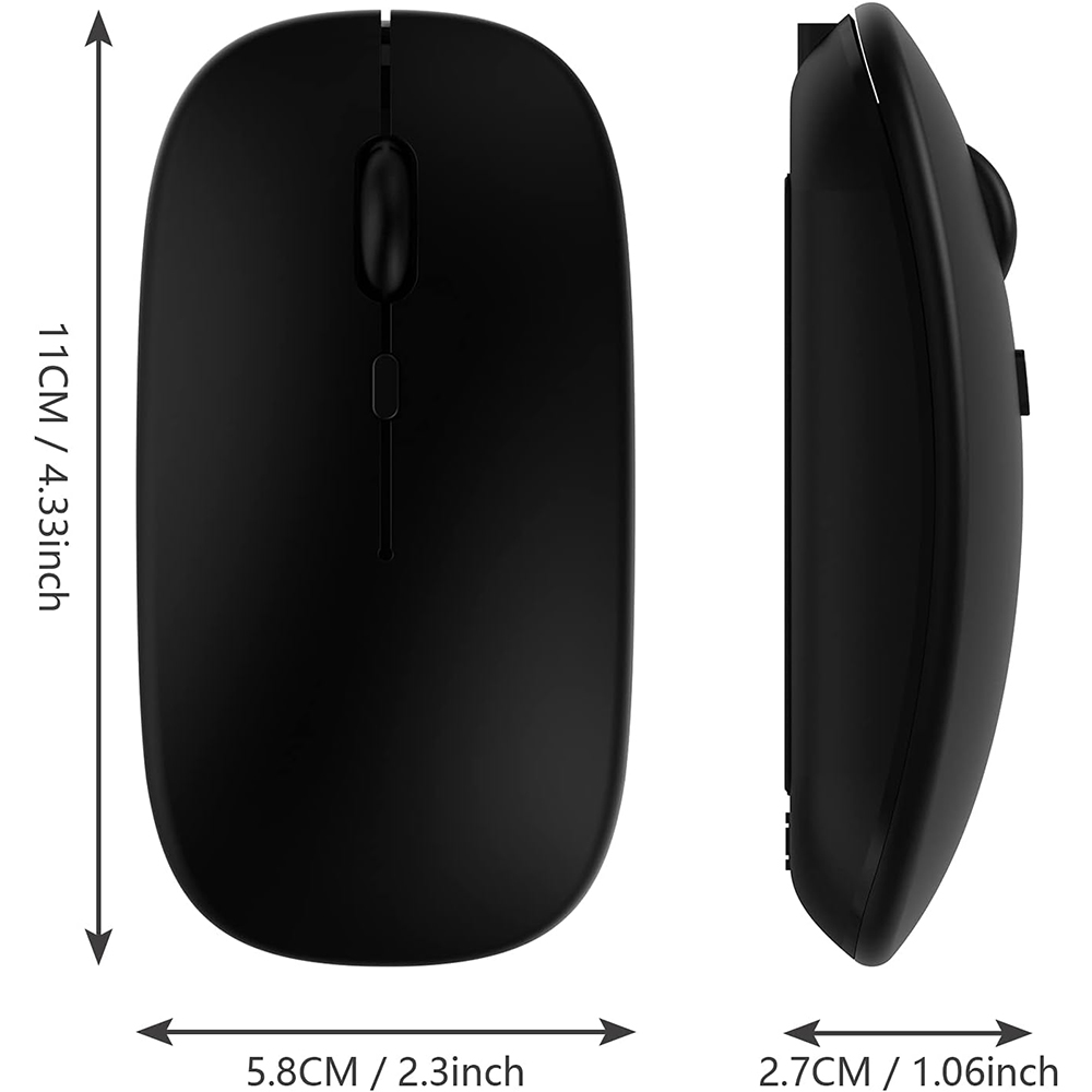 Dual Mode Wireless Mouse Bluetooth 5.0 2.4GHz Rechargeable Ultra Silent ...