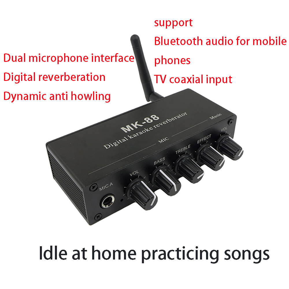 MK-88 6.5mm Karaoke Mixer Aluminium Alloy Dual Microphone Input ...