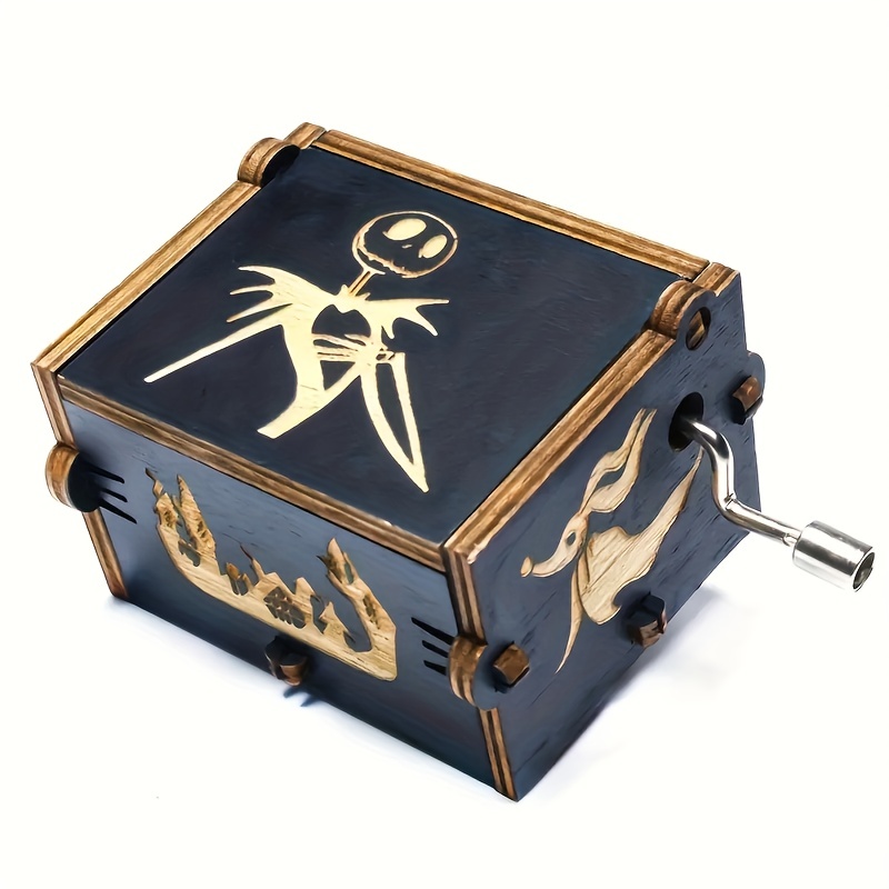 Wooden music box Halloween theme scary atmosphere series music box hand ...