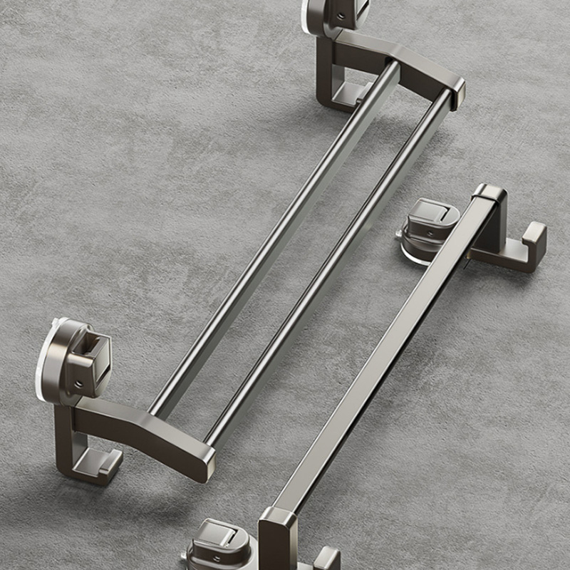 Towel Rack No Drilling Towel Holder With Hook Towel Shelf Adhesive Double Bar Wall Mounted Space Aluminum For Bathroom Kitchen,Gold,60cm Bathroom