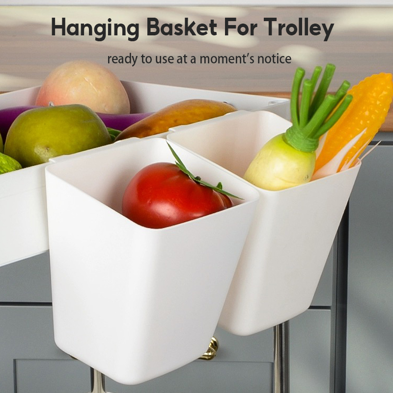 Sunlife Plastic Trolley Hanging Box Storage Basket Utility Cart Bucket ...