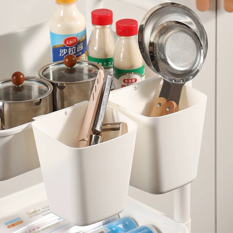 Sunlife Plastic Trolley Hanging Box Storage Basket Utility Cart Bucket ...