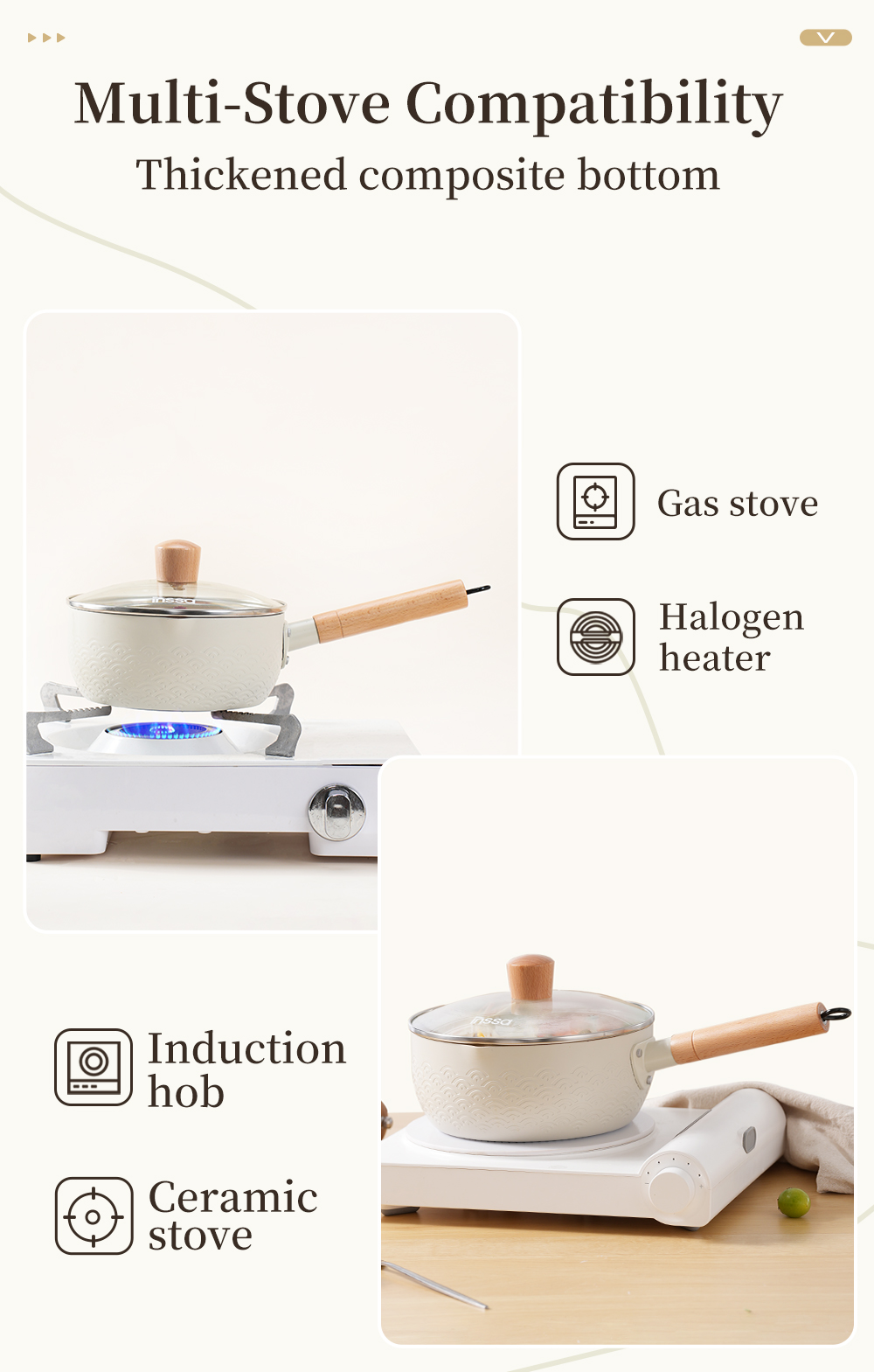 Simplus Non Stick Saucepan Milk Pan Snow Pan 18/20cm Cooking Pot PFOA ...