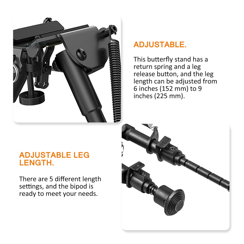 Pivoting Mount Unique Tilting 360 Degree Rotating Tactical Bipod with ...