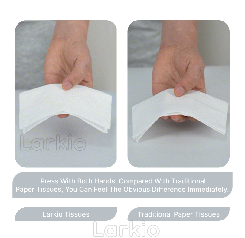 Larkio Raw wood pulp material facial tissue paper, 4-layer 10 pack ...