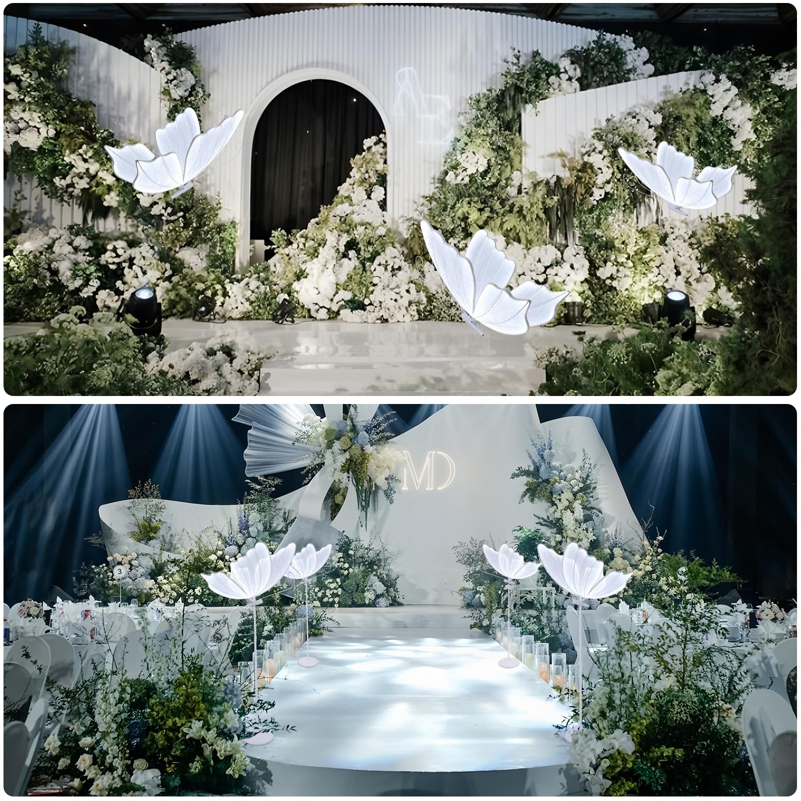 LED Butterfly Decorative Street Light Wedding Props 1.6M High Equipped ...