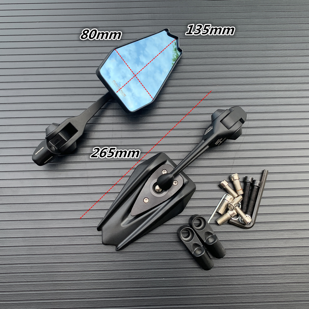 Pair of 10mm and 8mm aluminum motorcycle rearview mirrors, compatible ...