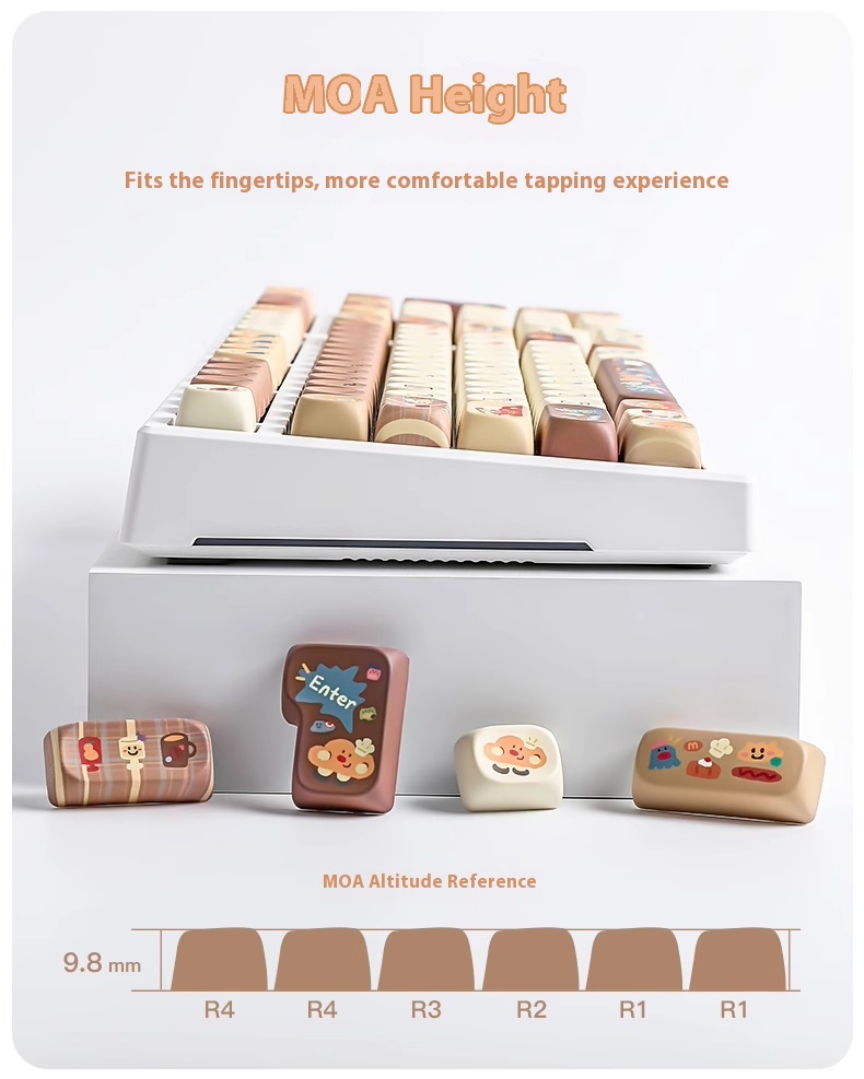 YUNZII Macaron Series Keycaps MOA Height Five Sided Thermal Sublimation ...