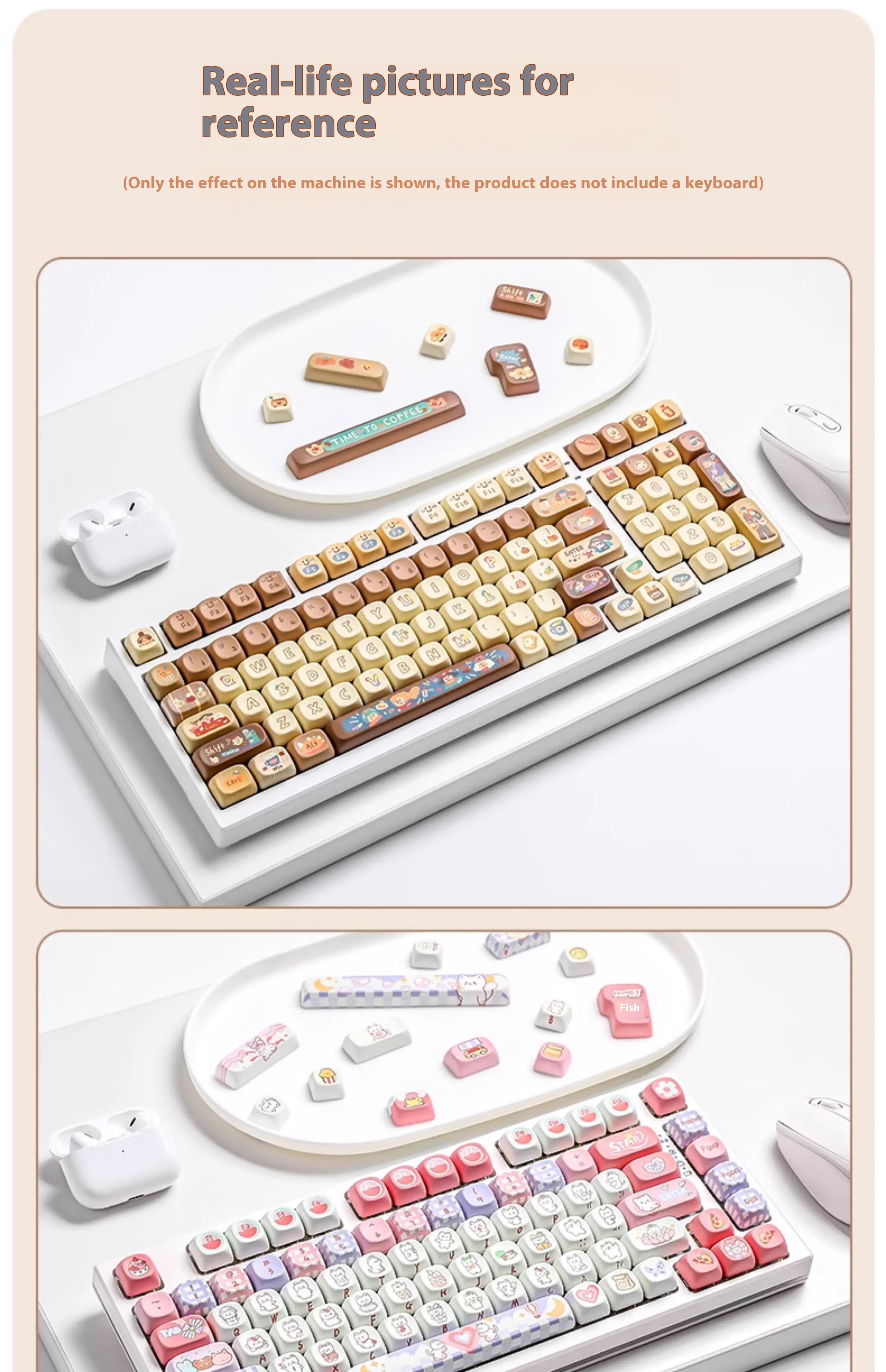 YUNZII Macaron Series Keycaps MOA Height Five Sided Thermal Sublimation ...