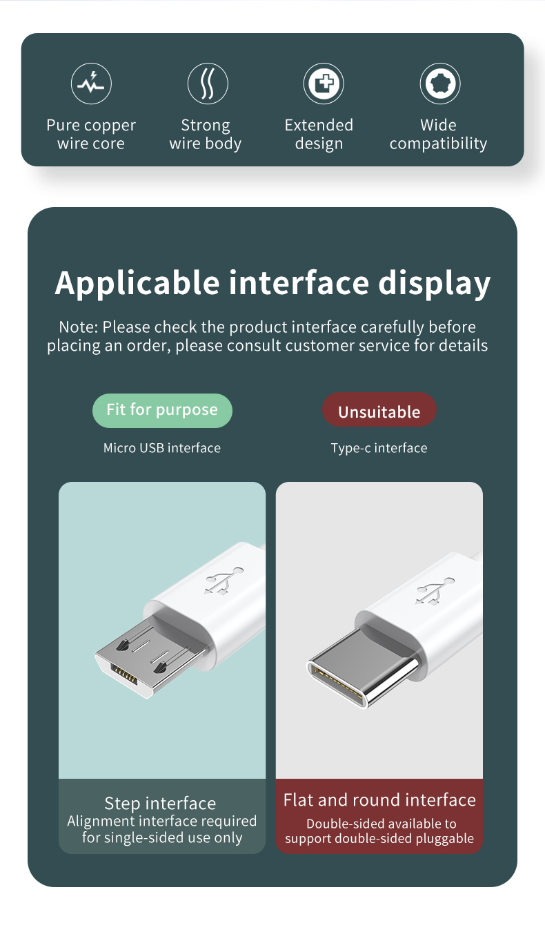 5A max 10M Android micro USB cable for camera monitor recorder ...