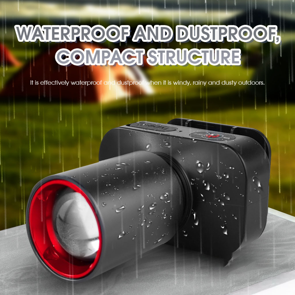 Acciaiie Headlight Flashlight Rechargeable Waterproof Zoomable ...