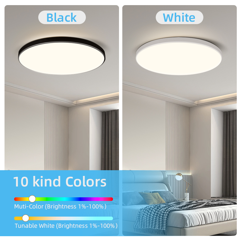 CANMEIJIA 3 Color LED Ceiling Light RGB Intelligent Remote Control ...