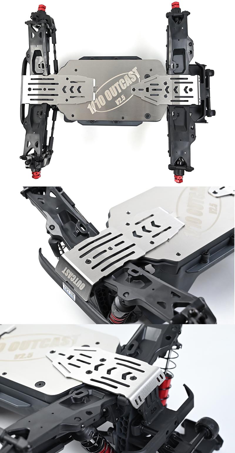 ARRMA 1/10 OUTCAST 4S V2.5 Ranger Armor Guard Plate Metal Armor Chassis ...