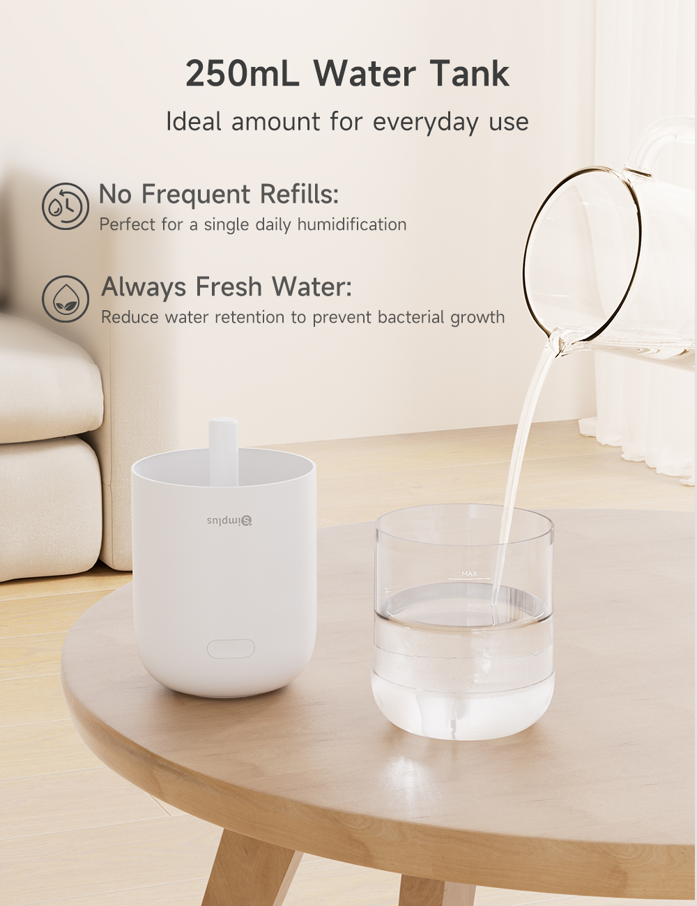 Simplus Humidifier Household Desktop Car Humidification Type-C Charging ...