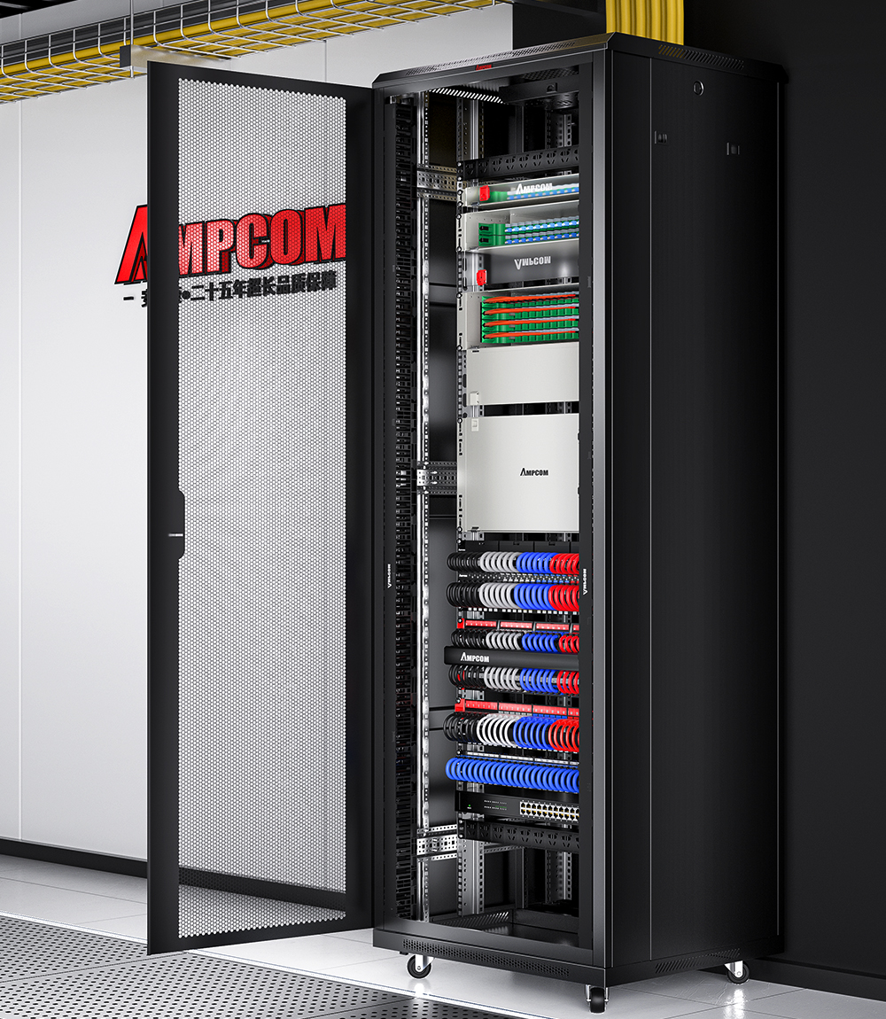 AMPCOM Blank Keystone Patch Panel 1U 48-Port, STP UTP Rack Mount w ...
