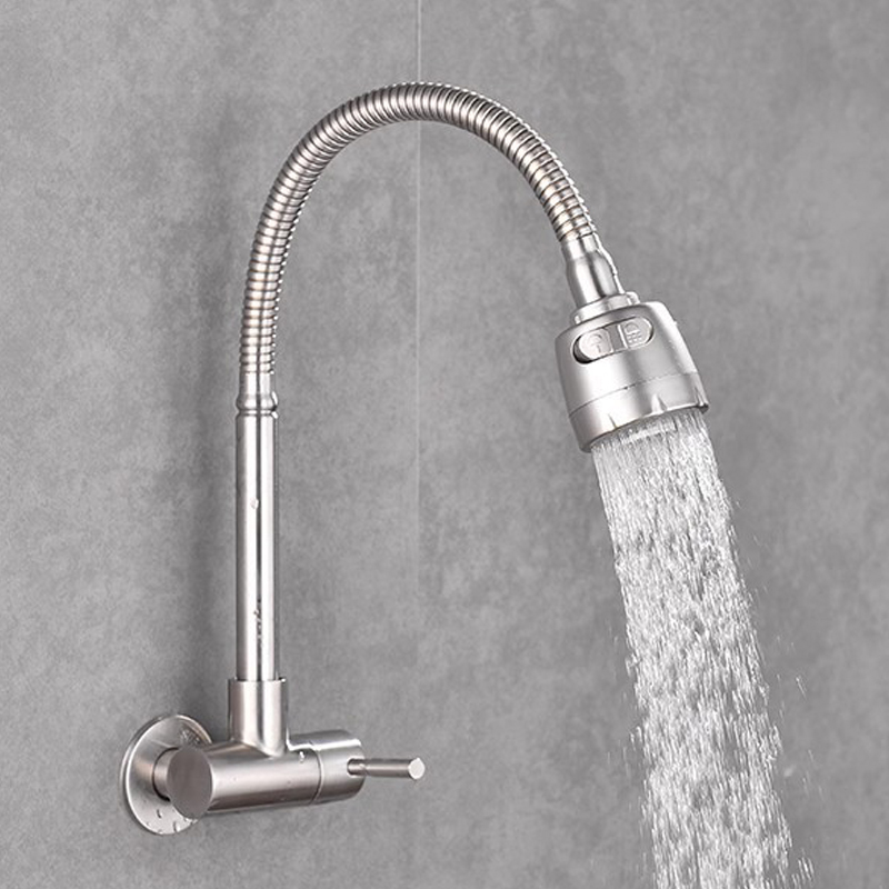 Baokemo Stainless steel kitchen Wall mounted side inlet faucet single ...