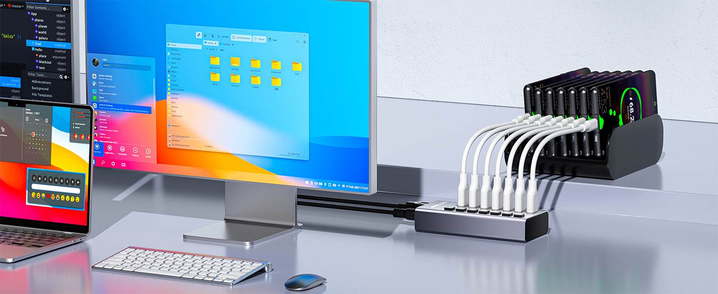 ACASIS 7 Ports Powered 10Gpbs USB Hub USB3.1 Data Hub With Individual ...