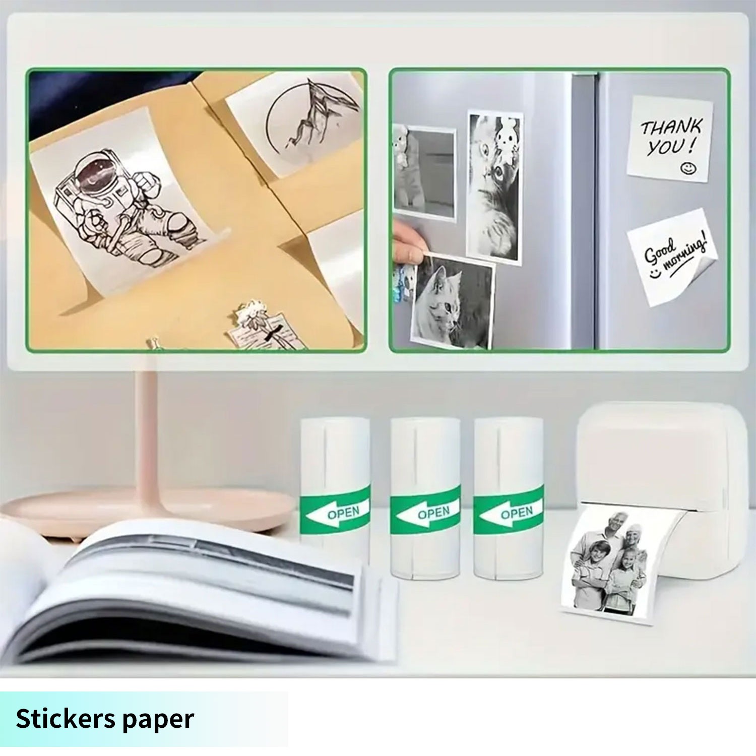 Printing Thermal Paper 57x25MM Self Adhesive Stickers for Bluetooth ...
