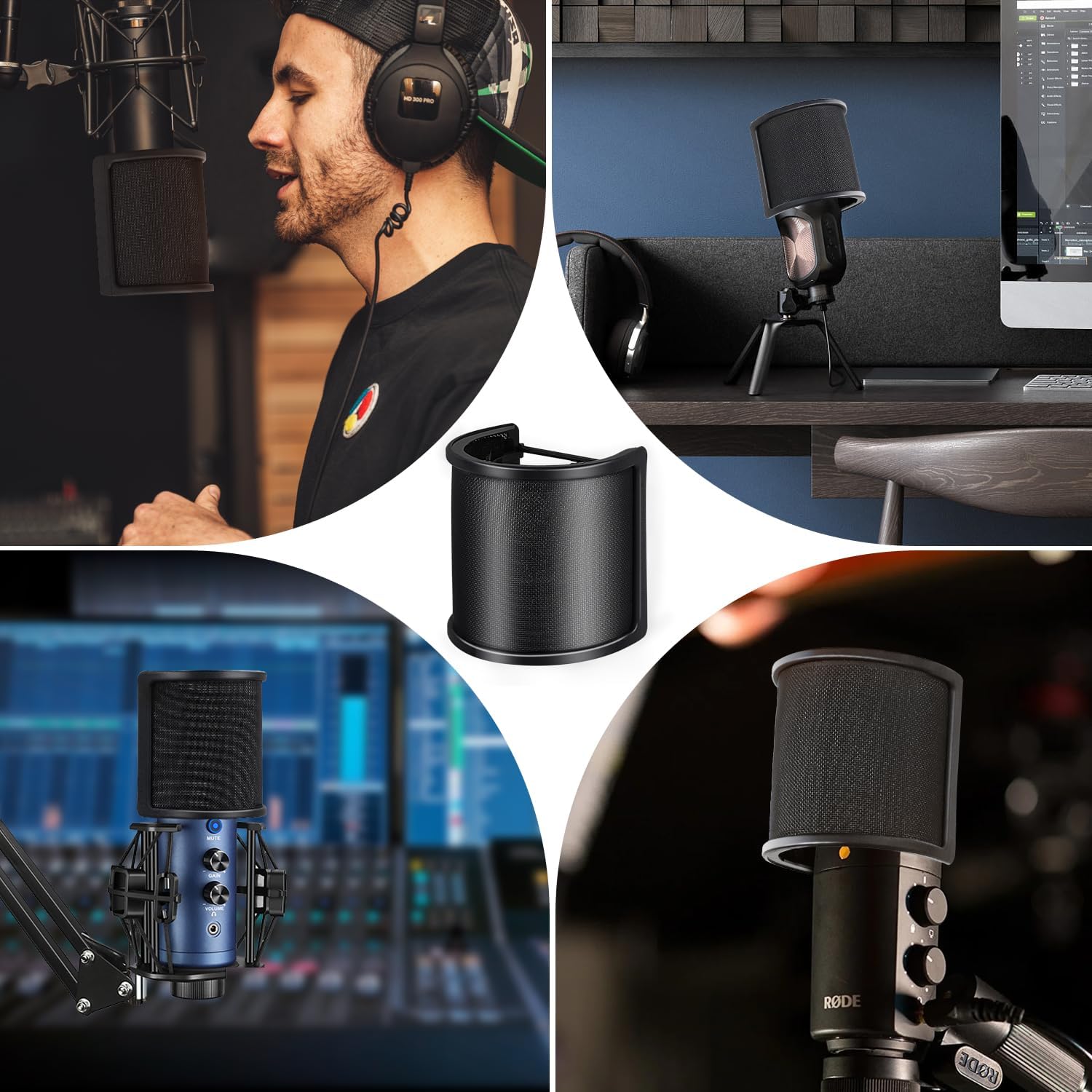 Microphone Pop Filter for Blue Yeti,Wanjason [Upgraded Three Layers ...