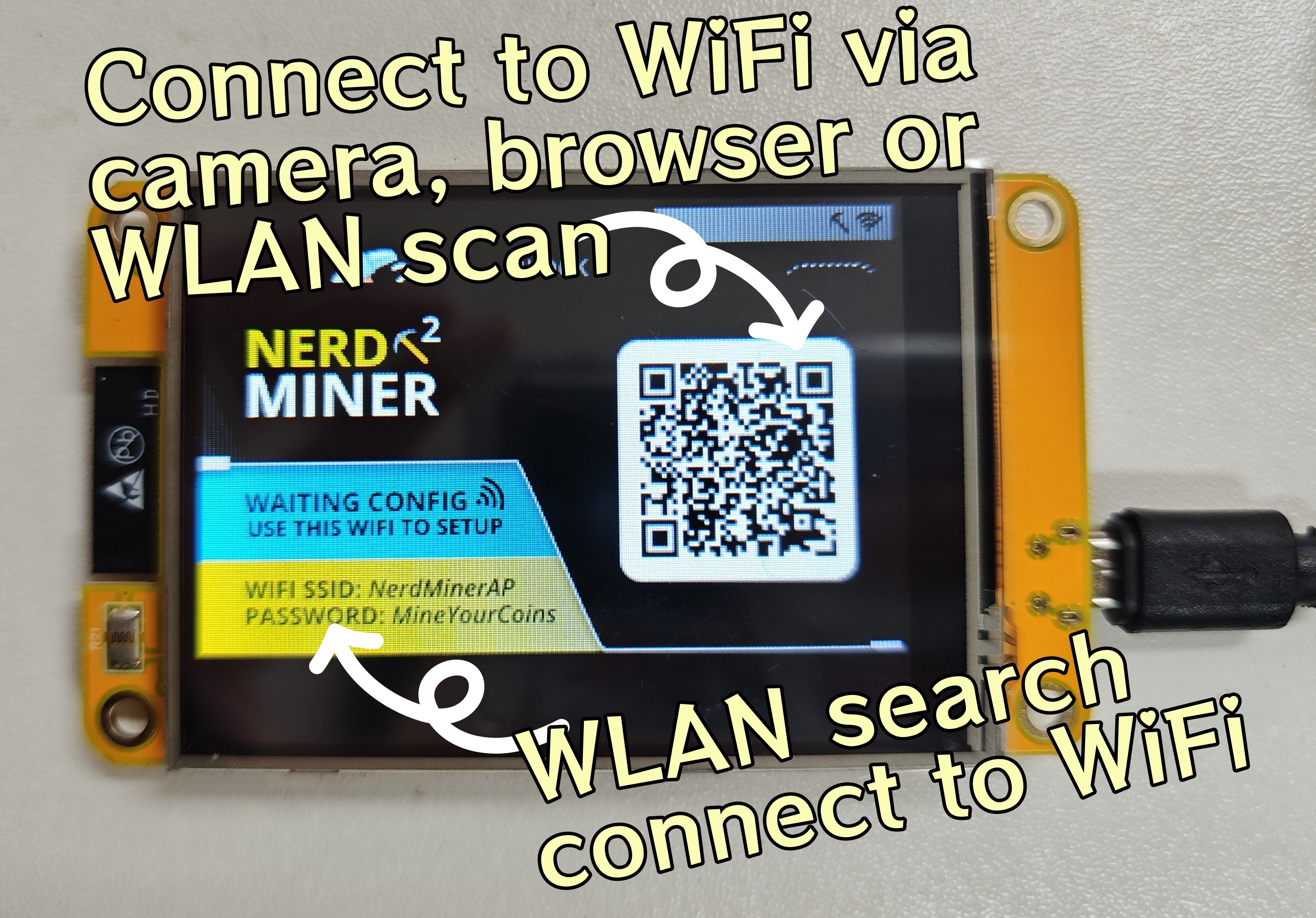 Bitcoin USB Miner NerdMiner V2 Bitcoin Miner - ESP32 USB Miner With 2.8