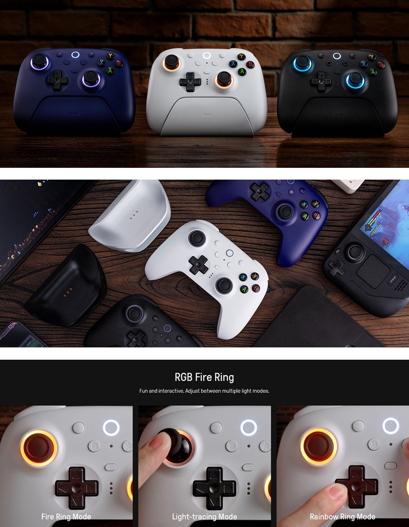 8BitDo Ultimate 2 Wireless Controller for Windows PC Android Steam Deck ...