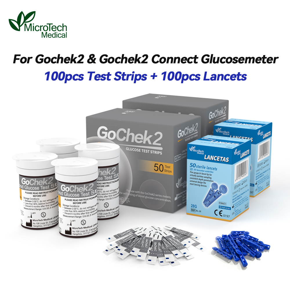 Microtech Gochek2 Blood Glucose Meter Sugar Monitor Test Strips ...
