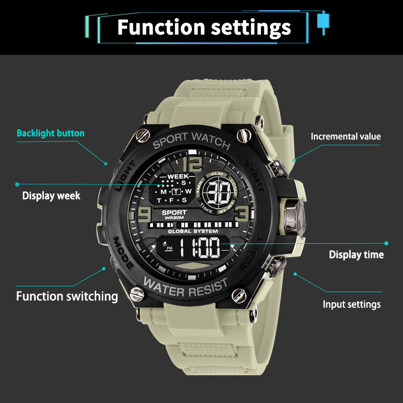 Multifunctional Sports Watch - Luminous Outdoor Electronic Watch with ...