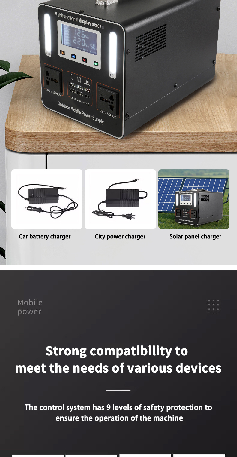 Power Station 500W/220V Multifunctional Solar Power Station 288000mAh ...
