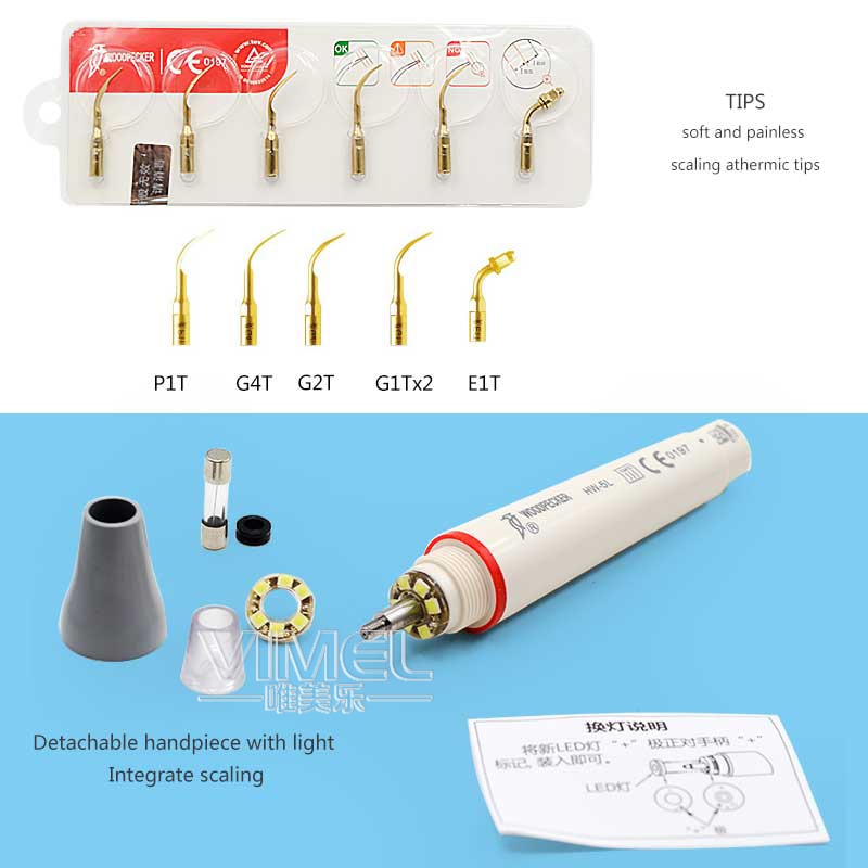 thumbnail image 2 of Woodpecker Ultrasonic Piezo Scaler Handpiece – Built-in LED, Fits UDS N2 N3, EMS Compatible 2 of 6