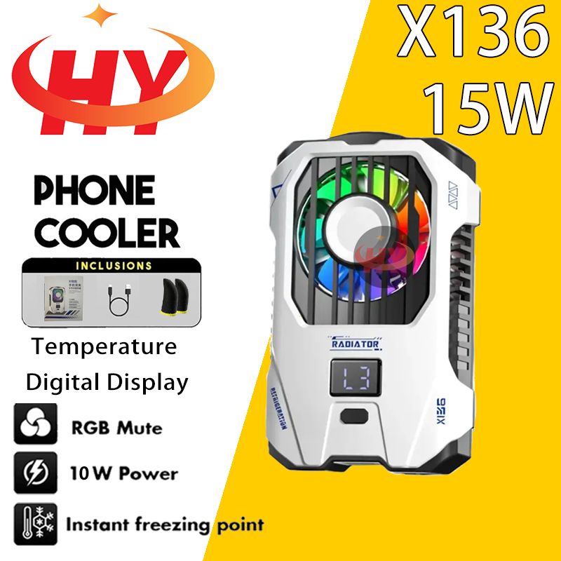 HY X136 Back Clip Mobile Phone Cooler 2500mAH Semiconductor Cooling Fan ...