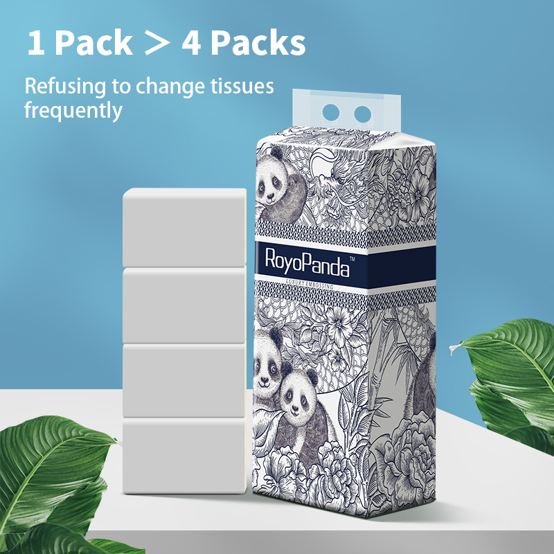 【1/5/10 Packs】Royo Panda Tissue Hanging Tissue 4 Ply 140×170mm Soft ...