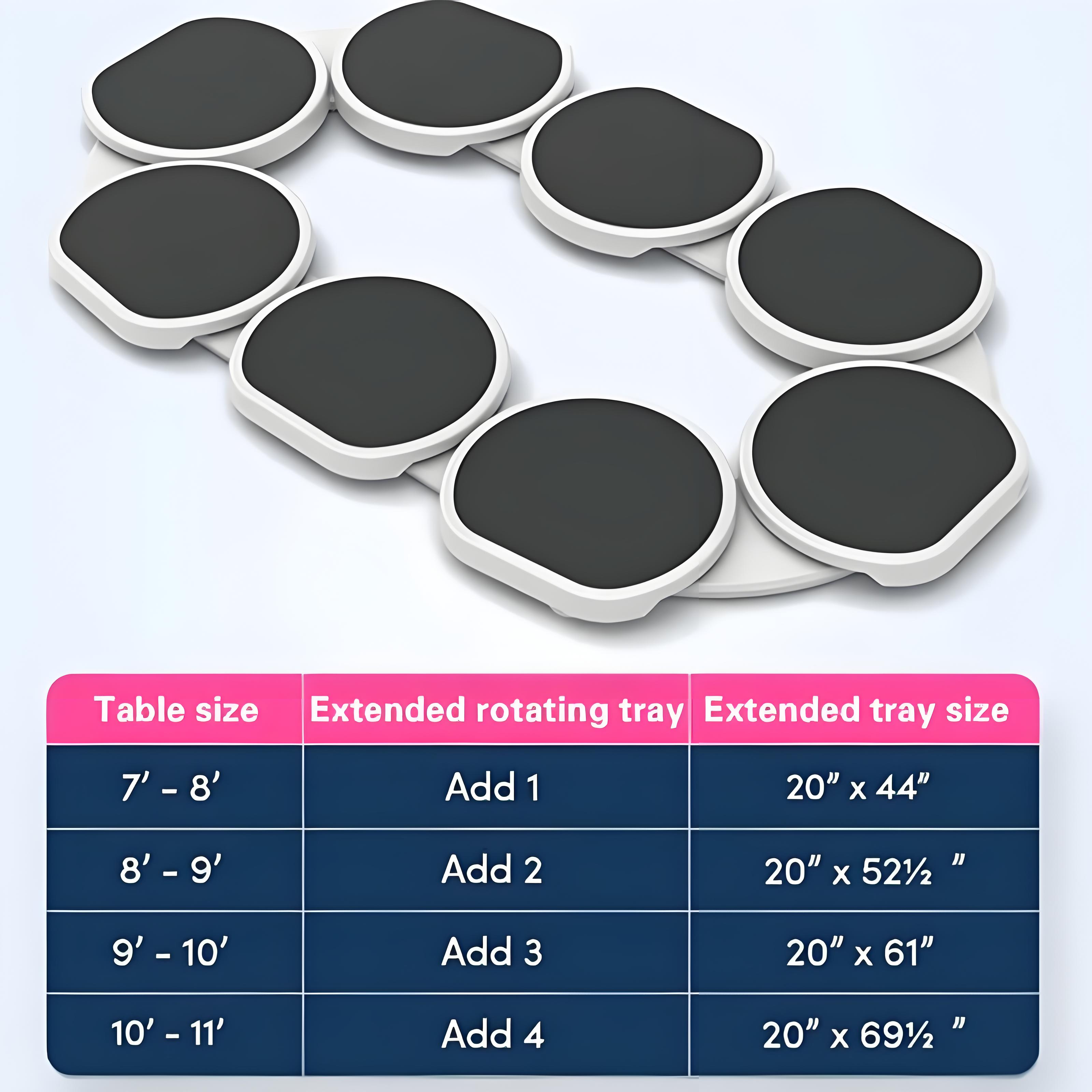 Rotating Dining Table Tray Expandable Long Table Tray Portable ...