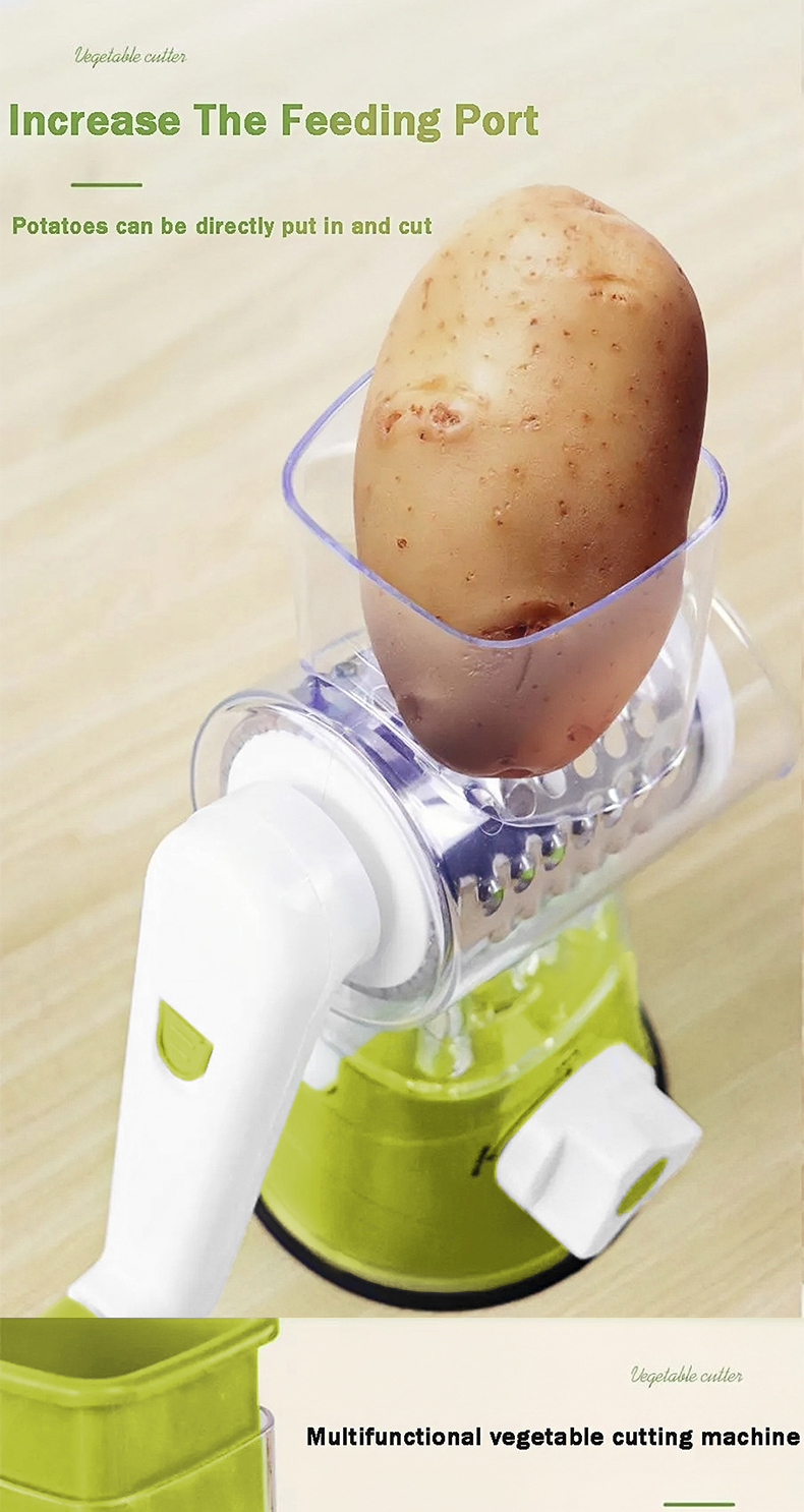 UUOY 3 in 1 Vegetable Chopper Multifunctional Manual Rotating Slicer ...